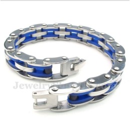 Pulsera De Caucho Azul De Titanio Para Hombre