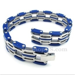 Pulsera De Caucho Azul De Titanio Para Hombre