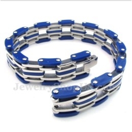 Pulsera De Caucho Azul De Titanio Para Hombre