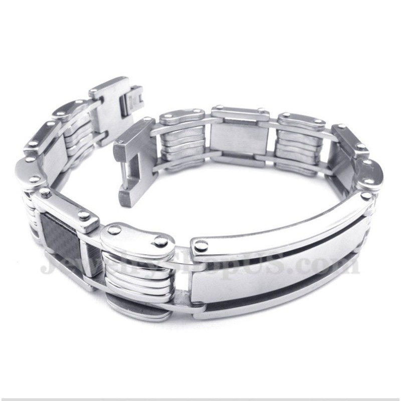 Pulsera De Fibra De Carbono Y Titanio Para Hombre Pulsera De Fibra De Carbono Y Titanio Para Hombre