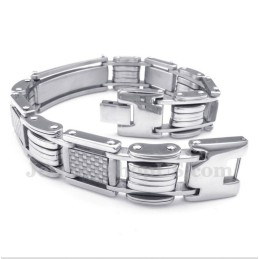 Pulsera De Fibra De Carbono Blanca De Titanio Para Hombre