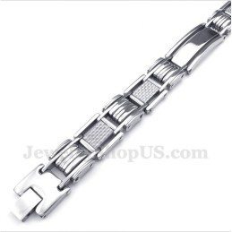 Pulsera De Fibra De Carbono Blanca De Titanio Para Hombre