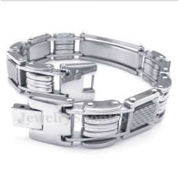 Pulsera De Fibra De Carbono Blanca De Titanio Para Hombre
