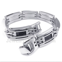 Pulsera De Cable De Fibra De Carbono Y Titanio Para Hombre