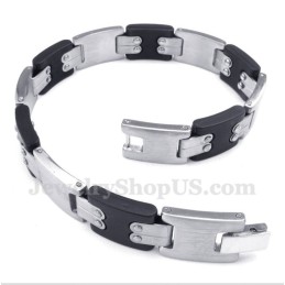 Pulsera De Titanio Negra Para Hombre
