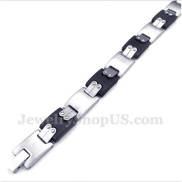 Pulsera De Titanio Negra Para Hombre
