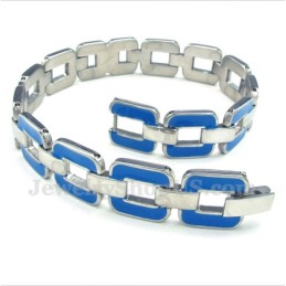 Pulsera De Titanio Azul Para Hombre