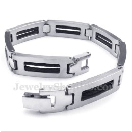 Pulsera De Cable De Titanio Negro Para Hombre