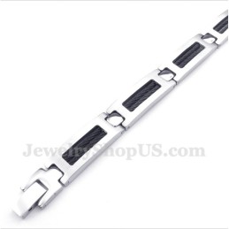 Pulsera De Cable De Titanio Negro Para Hombre