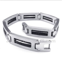 Pulsera De Cable De Titanio Negro Para Hombre
