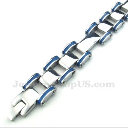 Pulsera De Caucho Azul De Titanio Para Hombre