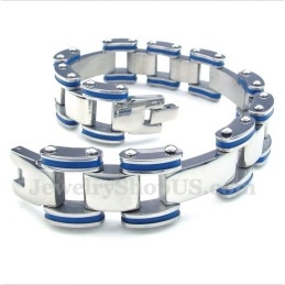 Pulsera De Caucho Azul De Titanio Para Hombre