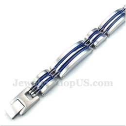 Pulsera De Titanio Azul Para Hombre