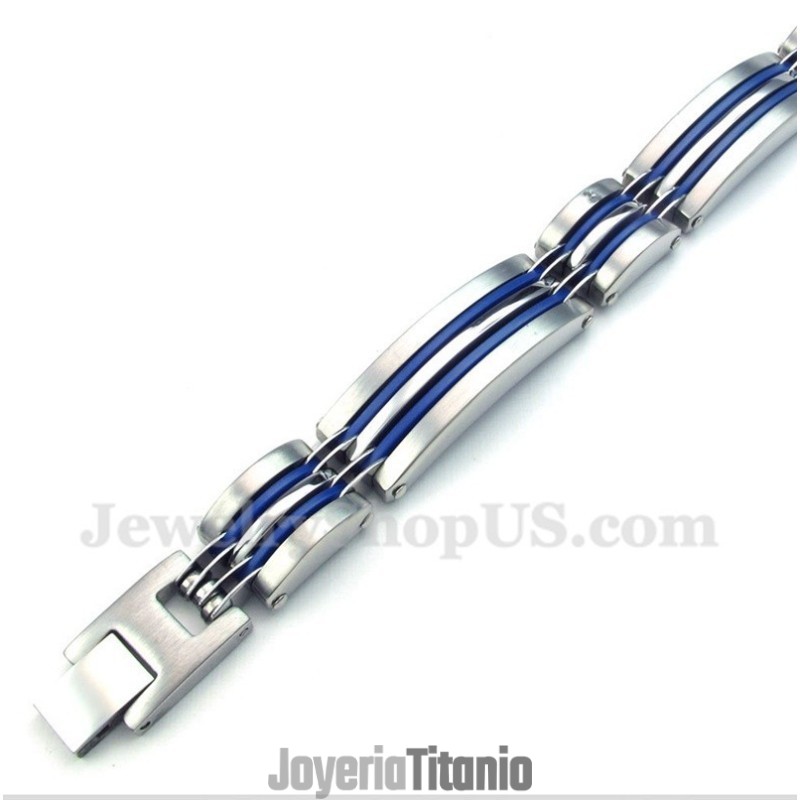 Pulsera De Titanio Azul Para Hombre Pulsera De Titanio Azul Para Hombre