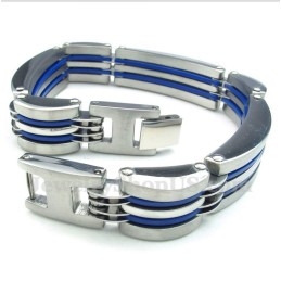 Pulsera De Titanio Azul Para Hombre