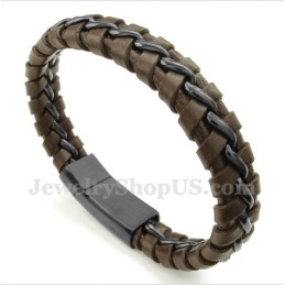 Pulsera De Cuero De Titanio Para Hombre