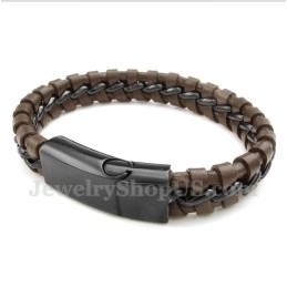 Pulsera De Cuero De Titanio Para Hombre