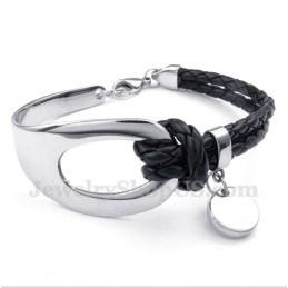 Pulsera De Cuero De Titanio Para Hombre