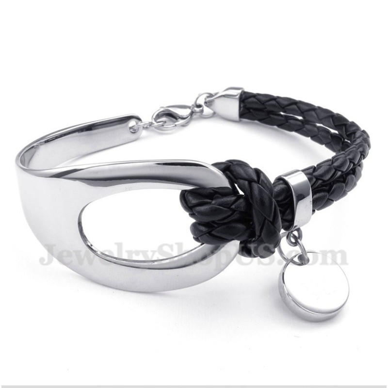 Pulsera De Cuero De Titanio Para Hombre