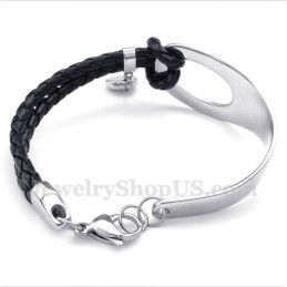 Pulsera De Cuero De Titanio Para Hombre
