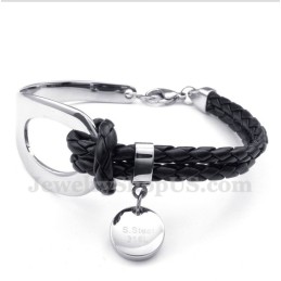 Pulsera De Cuero De Titanio Para Hombre