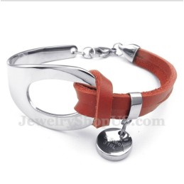 Pulsera De Cuero De Titanio Para Hombre