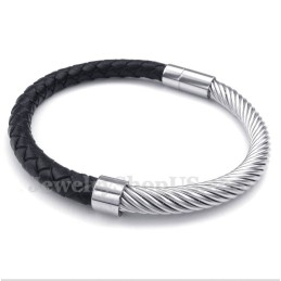 Pulsera De Cuero De Titanio Para Hombre