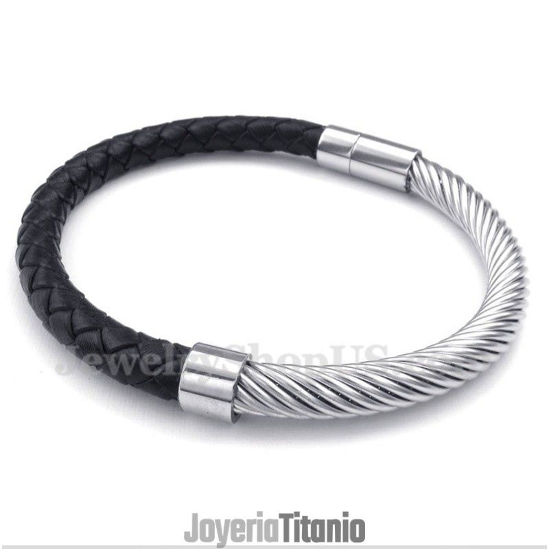 Pulsera De Cuero De Titanio Para Hombre Pulsera De Cuero De Titanio Para Hombre