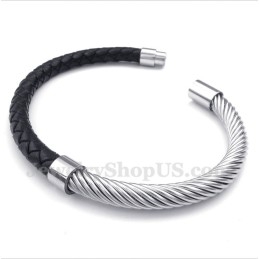 Pulsera De Cuero De Titanio Para Hombre