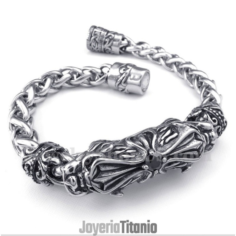 Pulsera De Diamantes Fundidos En Titanio Para Hombre Pulsera De Diamantes Fundidos En Titanio Para Hombre