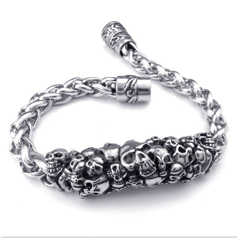 Pulsera De Calavera De Titanio Fundido Para Hombre Pulsera De Calavera De Titanio Fundido Para Hombre