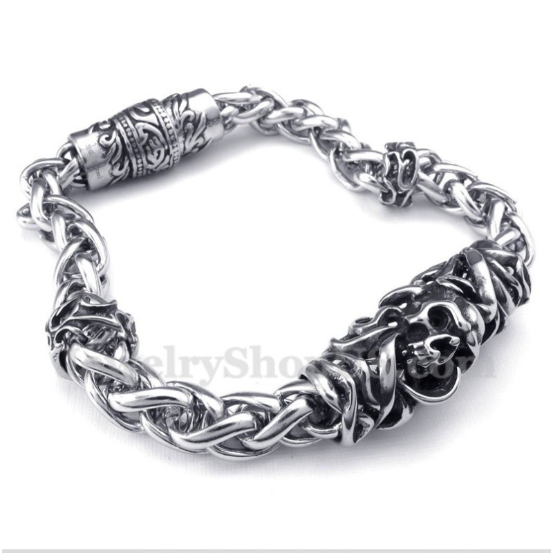 Pulsera De Calavera De Titanio Fundido Para Hombre Pulsera De Calavera De Titanio Fundido Para Hombre