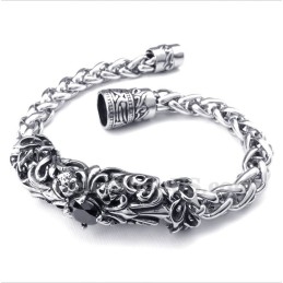 Pulsera De Diamantes Negros Fundidos En Titanio Para Hombre