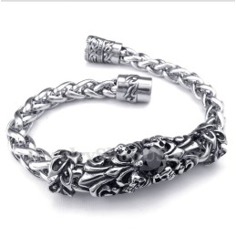 Pulsera De Diamantes Negros Fundidos En Titanio Para Hombre