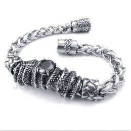 Pulsera De Diamantes Negros Fundidos En Titanio Para Hombre
