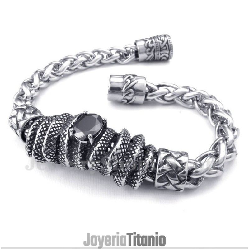 Pulsera De Diamantes Negros Fundidos En Titanio Para Hombre Pulsera De Diamantes Negros Fundidos En Titanio Para Hombre
