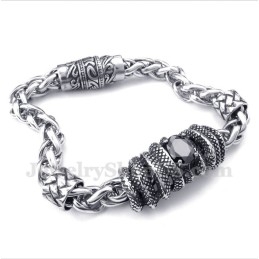 Pulsera De Diamantes Negros Fundidos En Titanio Para Hombre