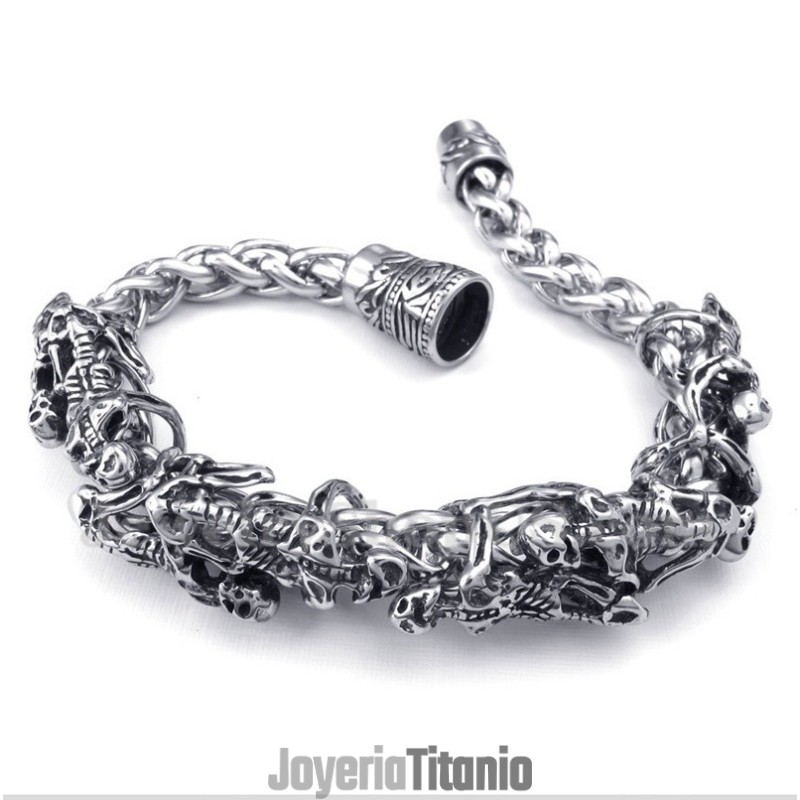 Pulsera De Calavera De Titanio Fundido Para Hombre Pulsera De Calavera De Titanio Fundido Para Hombre