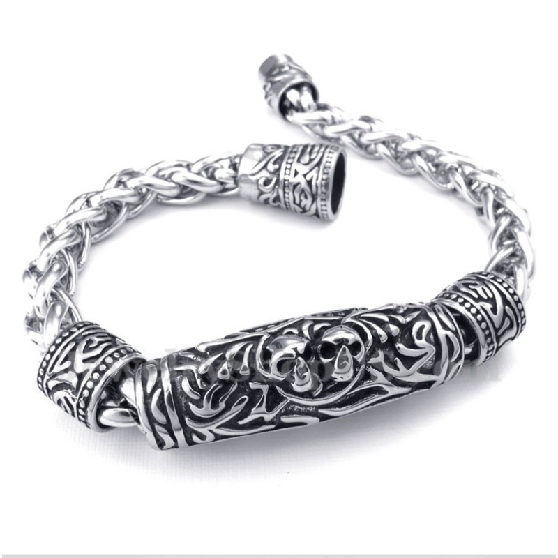 Pulsera De Calavera De Titanio Fundido Para Hombre Pulsera De Calavera De Titanio Fundido Para Hombre