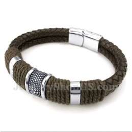 Pulsera De Cuero De Titanio Para Hombre