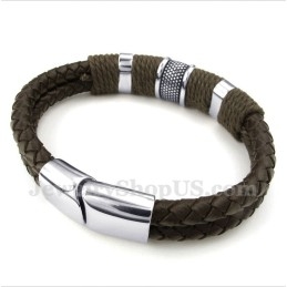 Pulsera De Cuero De Titanio Para Hombre