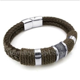 Pulsera De Cuero De Titanio Para Hombre