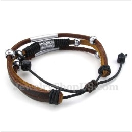 Pulsera De Cuero De Titanio Para Hombre
