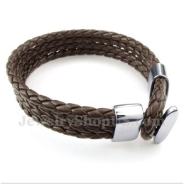 Pulsera De Cuero De Titanio Para Hombre