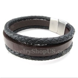 Pulsera De Cuero De Titanio Para Hombre
