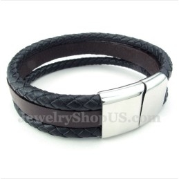 Pulsera De Cuero De Titanio Para Hombre