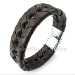 Pulsera De Cuero De Titanio Para Hombre