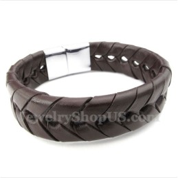 Pulsera De Cuero De Titanio Para Hombre