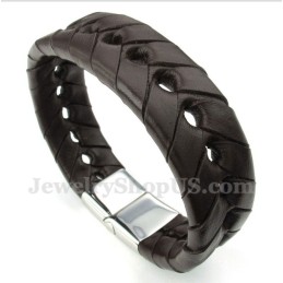 Pulsera De Cuero De Titanio Para Hombre