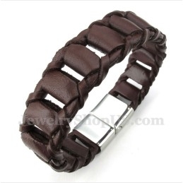 Pulsera De Cuero De Titanio Para Hombre